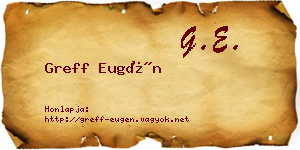 Greff Eugén névjegykártya